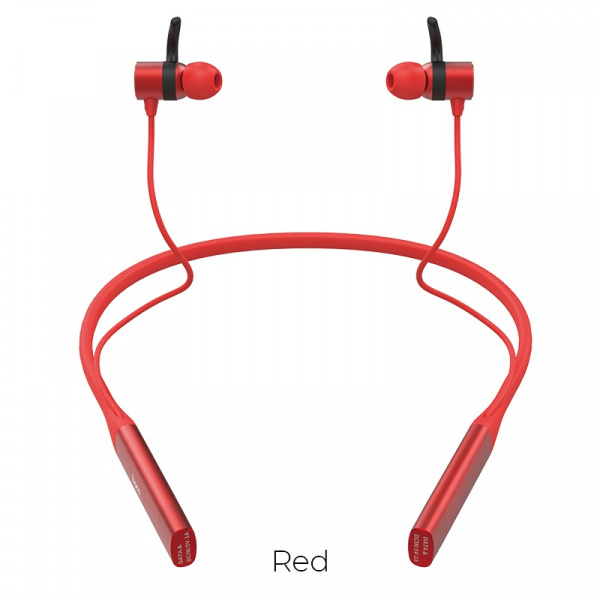 Беспроводные наушники HOCO S18 Glamor Sports, Bluetooth, 90 мАч, красный, USB