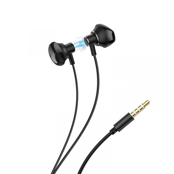 Проводные наушники HOCO M75 Belle, Jack 3.5mm, Черный, контроллер с микрофоном