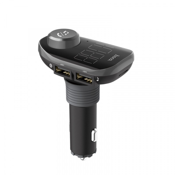 Автомобильное зарядное устройство HOCO E45 Happy route, 2.4A, черный, TF, USB