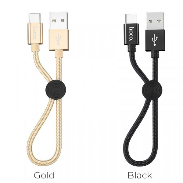 Кабель Hoco X35 Premium, USB - USB Type-C, 0.25 м, черный