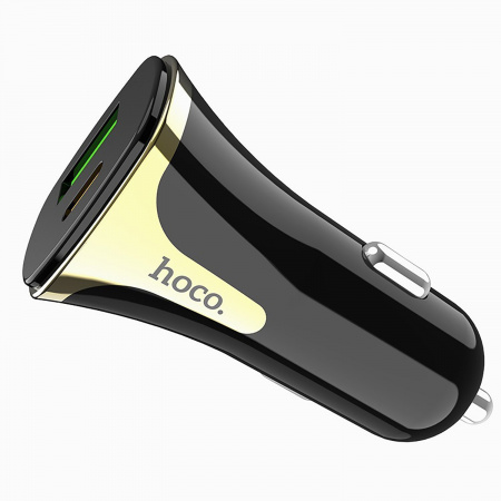 Автомобильное зарядное устройство HOCO Z31A Colossus, 3.4A, черный, 18W, двойной порт USB+Type-C