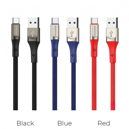 Кабель Borofone BU7 Superior, USB - USB Type-C, 1.2 м, красный