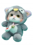 Мягкая игрушка-брелок Котенок в пижаме Кигуруми 12 см