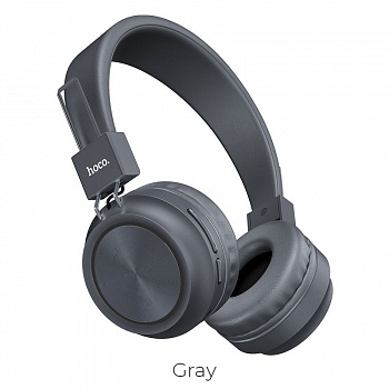 Беспроводные наушники HOCO W25 Promise, Bluetooth, 300 мАч, серый, контроллер с микрофоном