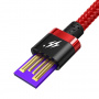 Кабель Baseus CATZH-B09 QC 3.0, USB - USB Type-C, 2 м, quick charge 3.0, красный