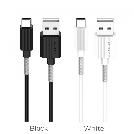Кабель Borofone BX11 uJet, USB - USB Type-C, 1 м, белый