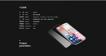 Защитное стекло Remax Panshi GL-51 для iPhone X, XS