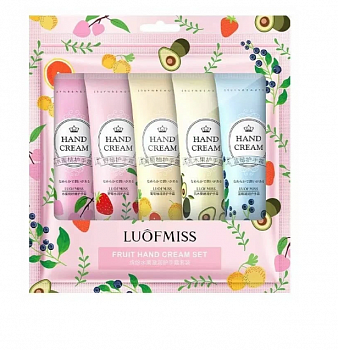 Питательный и увлажняющий крем  для рук Luofmiss с фруктовыми экстрактами Набор 5 шт по 30 г