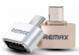 Переходник Remax RA-OTG, USB - Micro USB, золотой