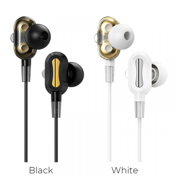 Проводные наушники BOROFONE BM41 Bliss, Jack 3.5mm, 1.2 м, Черный, контроллер с микрофоном