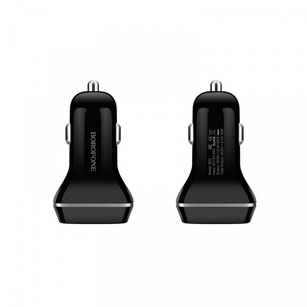 Автомобильное зарядное устройство Borofone BZ3 JoyRoad, 2.4A, черный