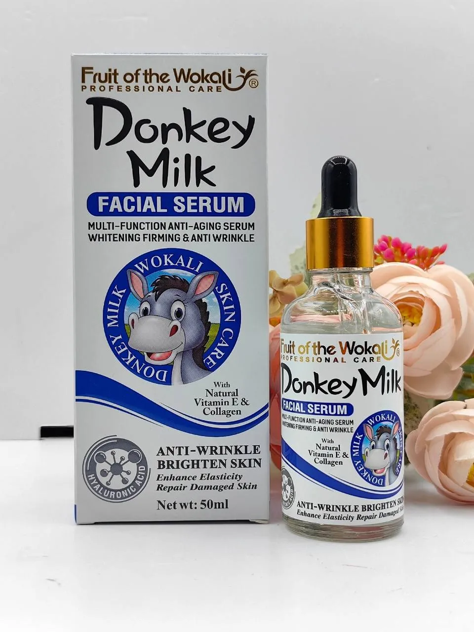 Антивозрастная сыворотка для лица с ослиным молоком Wokali Donkey Milk Facial Serum 50 мл