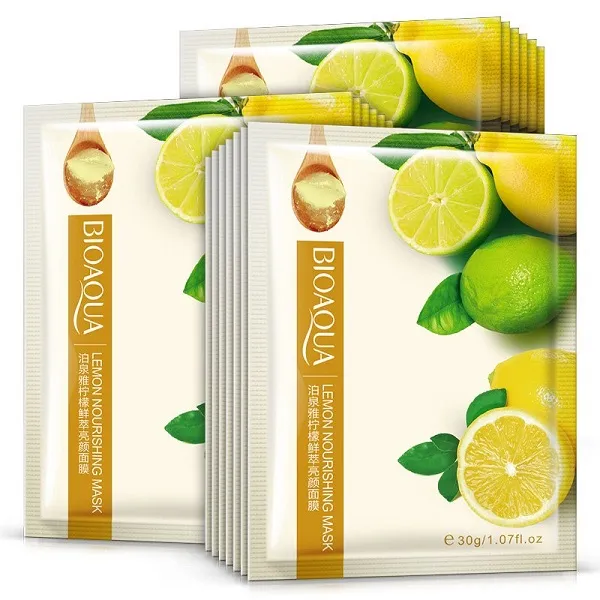 ТКАНЕВАЯ МАСКА С ЭКСТРАКТОМ ЛИМОНА BIOAQUA LEMON NOURISHING MASK