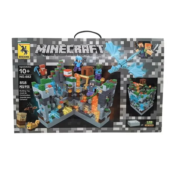 Конструктор Renzaima Minecraft 682 Нападение на серую крепость 858 деталей